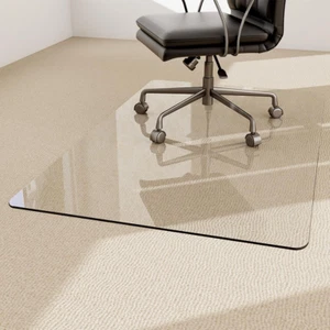 36" X 46" Chair Mat for Carpet - Office Chair Mat - Tempered Glass Floor Mat for - Picture 1 of 8