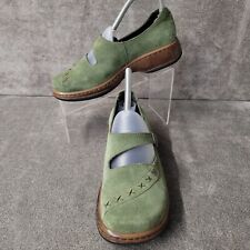 Dansko Maryjane Shoes Womens 39 Usa Size 8.5-9 Green Suede Buckle Low Chunk Heel