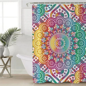 Mandala Shower Curtain, Bohemian, Boho, Bathroom, Waterproof, 180cmx180cm - Picture 1 of 8