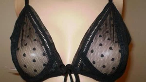 NEW OLD STOCK NWOT VICTORIAS SECRET 36C SHEER SEE THROUGH BRA LINGERIE pvt auc - Picture 1 of 1