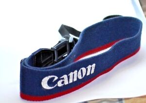 Genuine Canon EOS Wide Navy Red Neck Strap FROM JAPAN
