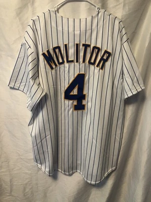 Camiseta De Colección Paul Molotor Para Hombres 2XL Blanca Rayas Cerveceros Majestuoso Diamante Y2K Foto 1 de 4