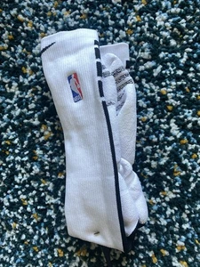 Nike NBA Authentic L Knee Socks White Black Power Player Team Issued On Court - Picture 1 of 5