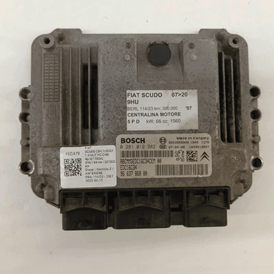 9667611680 Centralina iniezione  FIAT SCUDO (3H) 1.6 MJT PC-TN 10q FRG - Immagine 1 di 4