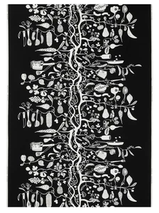 IKEA PIPDAN Tela Pre Corte, Negro Blanco 118x59" (150x300 cm) 100% Algodón NUEVO - Imagen 1 de 6