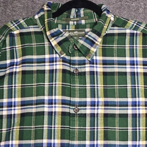 Eddie Bauer kariertes Flanellhemd mit Knopfleiste Relaxed Fit Gr. 2XL grün blau - Bild 1 von 8