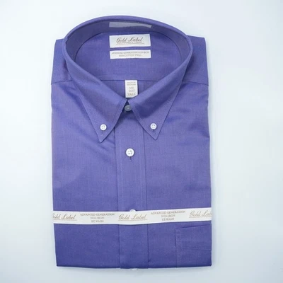 Camisa de Vestir Roundtree & Yorke Etiqueta Dorada 16.5"-36/37" ALTA Púrpura Sin Planchar Nueva con Etiquetas Foto 1 de 4