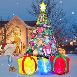 GOOSH 7.8 FT Christmas Inflatables Tree Outdoor Decorations Blow Up Christmas... - Picture 1 of 6