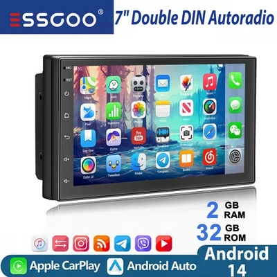 Doppel 2 DIN Android 14 2+32G Carplay Autoradio GPS NAVI WiFi RDS Bluetooth USB - Bild 1 von 4