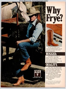 Frye Western Boots Leather Cowboy Rugged American Vintage 1981 Advertisement - Picture 1 of 5