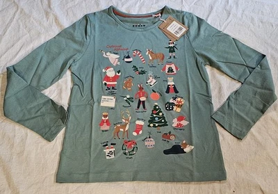 Mini Boden Festive Christmas Alphabet Shirt Green NWT New 9-10 - Image 1 of 4