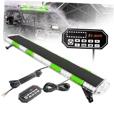  47" Low Profile Roof Top Strobe Lights Bar with Controller High Green/White - Image 1 of 4