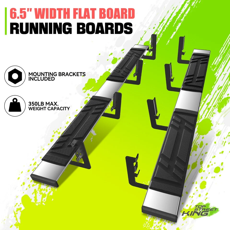 Escalera plana rectangular de 6,5" estriberas para Ram 2500 3500 doble cabina 06-09 Foto 1 de 4