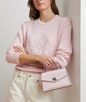 RALPH LAUREN Farrah Small Crosshatch Leather Top-Handle/Crossbody Satchel  $295 - Image 1 of 4