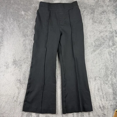 Брюки Spanx женские маленькие миниатюрные черные расклешенные со складками понте эластичные с высоким подъемом - Изображение 1 из 4