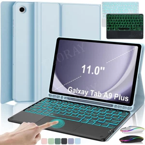 Hülle Beleuchtet QWERTZ Tastatur Maus für Samsung Galaxy Tab S10 S9 FE S8 A9+ DE - Bild 1 von 69