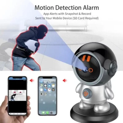 3MP Mini WiFi Robot Camera Home Security Human Detect One Key Call Baby Monitor - Image 1 of 4