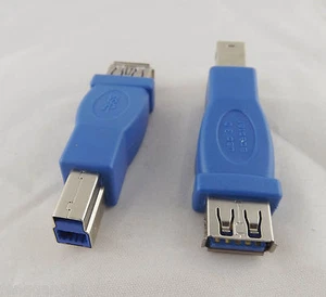 10x USB 3.0 A Female To B Male F/M Printer Data Converter Adapter Connector Blue - Picture 1 of 7