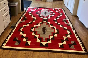 4x7 Ft Handwoven Kilim wool Navajo Rug Southwestern Pattern Home Decor Area Rug - Picture 1 of 4