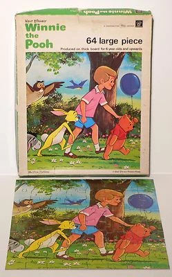 Vintage 1965 Walt Disney Winnie The Pooh 64 Piece Jigsaw Puzzle - Waddingtons - Image 1 of 4