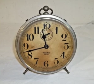 Vintage Westclox Big Ben Alarm Clock Tested Working Nickel Peg Leg 1920s - Picture 1 of 3