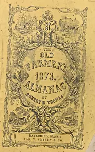 1873 Original Old Farmer's Almanac Robert B Thomas Boston Brewer & Tileston Y81 - Bild 1 von 5