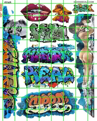 6048 DAVE'S DECALS BOXCAR WOMEN GIRLS WALL STREET DALI GRAFFITI HO SCALE 1:87 - Image 1 of 4