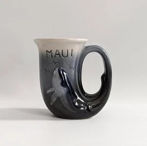 K&S Hawaiian Creations Hand Crafted Coffee Mug - Horn Shape Maui Whale - Picture 1 of 6