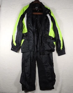 Fulmer Racing Jacket/Pants Men's Large Black Yellow Full Zip Motorcycle Biker - Picture 1 of 21