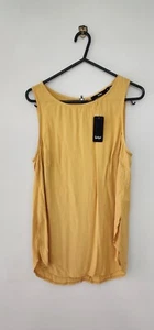 SPORTSGIRL Label Womens BNWT Boho Mustard Relaxed Tank Lightweight Top Blouse 6 - Picture 1 of 8