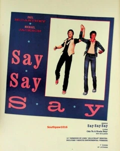 1983 Paul McCartney & Michael Jackson "Say Say Say" Song Release RePrint Ad - Picture 1 of 1
