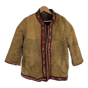1970s Sheepskin Coat fur leather boho hippie hippy Womens Medium Uk 10-12 - Picture 1 of 12