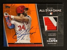 2017 Topps All Star Game Bryce Harper 3/6 Auto Autograph Patch