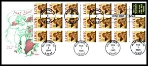 1995 Love Cherub full booklet pane of 20 Sc 2949a Artmaster premium cachet - Picture 1 of 2