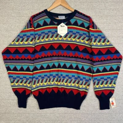 Suéter De Colección Meister Talla L Esquí Años 90 Cristal Abuelo Lana Azteca Suroeste Y2K Indie Foto 1 de 4