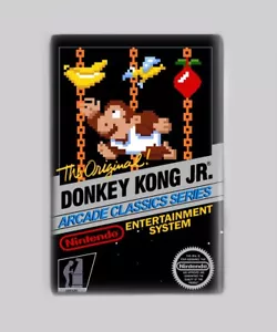 DONKEY KONG JR - IMÁN NEVERA 2"x3" (nintendo nes caja videojuego arte junior - Imagen 1 de 2