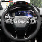 Real Carbon Fiber LED Leather Sport Steering Wheel Fit 22+ Honda Civic 11th Gen