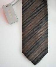🆕️ NEW Authentic TOM FORD Brown Black STRIPED 100% SILK Classic Neck Tie 