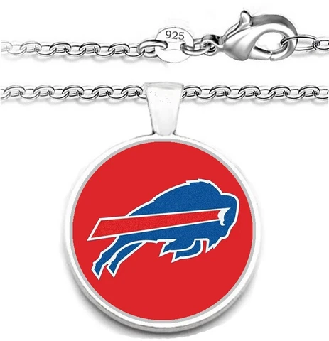 Buffalo Bills Mens Womens 925 Silver Rolo Link Chain Necklace With Pendant A1 Cover