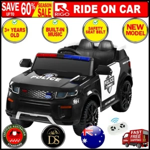 ALFORDSON Kids Police Ride On Car 12V Electric Toy Patrol Remote Control Black - Picture 1 of 10
