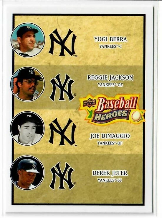 2008 Upper Deck 英雄 # 197-Yogi Berra/Reggie Jackson/Joe DiMaggio/Derek Jeter — 第 1/1 张图片