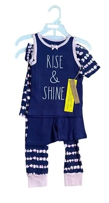 Conjunto de pijama para niña Rae Dunn 4 piezas ajuste ceñido talla 4 nuevo con etiquetas Foto 1 de 4