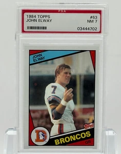 🏈 1984 Topps #63 - John Elway Rookie Card (RC) - PSA 7 Near Mint 🏆 - Bild 1 von 2