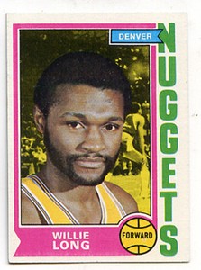 1974-75 TOPPS # 202 WILLIE LONG ABA Basketball TRADING CARD Nuggets