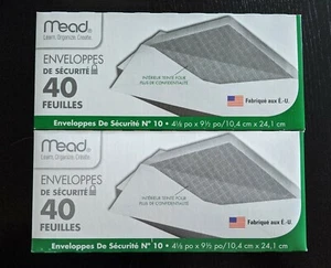 2-PK MEAD SECURITY BUSINESS LEGAL ENVELOPES #10 4-1/8 x 9-1/2 in SAME-DAY SHIP - Picture 1 of 1