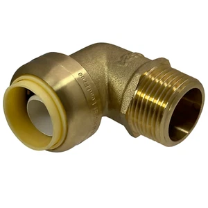 1 Pc XFITTING 3/4" Push Fit X 3/4" Macho NPT Codo Roscado, Latón Sin Plomo - Imagen 1 de 8