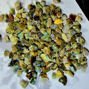 100%Natural Ethiopian Crystal Black Opal Play Of Color Rough Specimen 70.00Ct - Picture 1 of 8