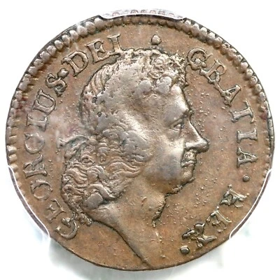 1723 M 4.48-Gc.29 R-4 PCGS XF 45 Wood's Hibernia Halfpenny Colonial Copper - Image 1 of 3