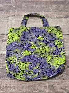 Halloween Trick or Treat Reusable Tote Bag Handmade Small Green Purple Spiders - Picture 1 of 3