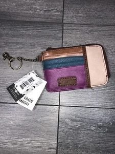 The Sak Iris Style Multi-Color Leather Zip Around Women's Card Wallet 106365 NWT - Picture 1 of 3